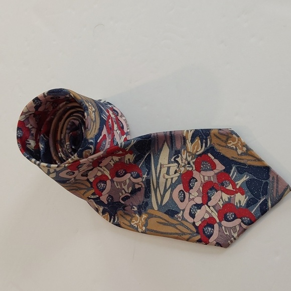 CPcarlo Palazzi Men's Floral Tie - Multicolor Handmade Pure Silk Formal Sz.57' - Picture 3 of 5